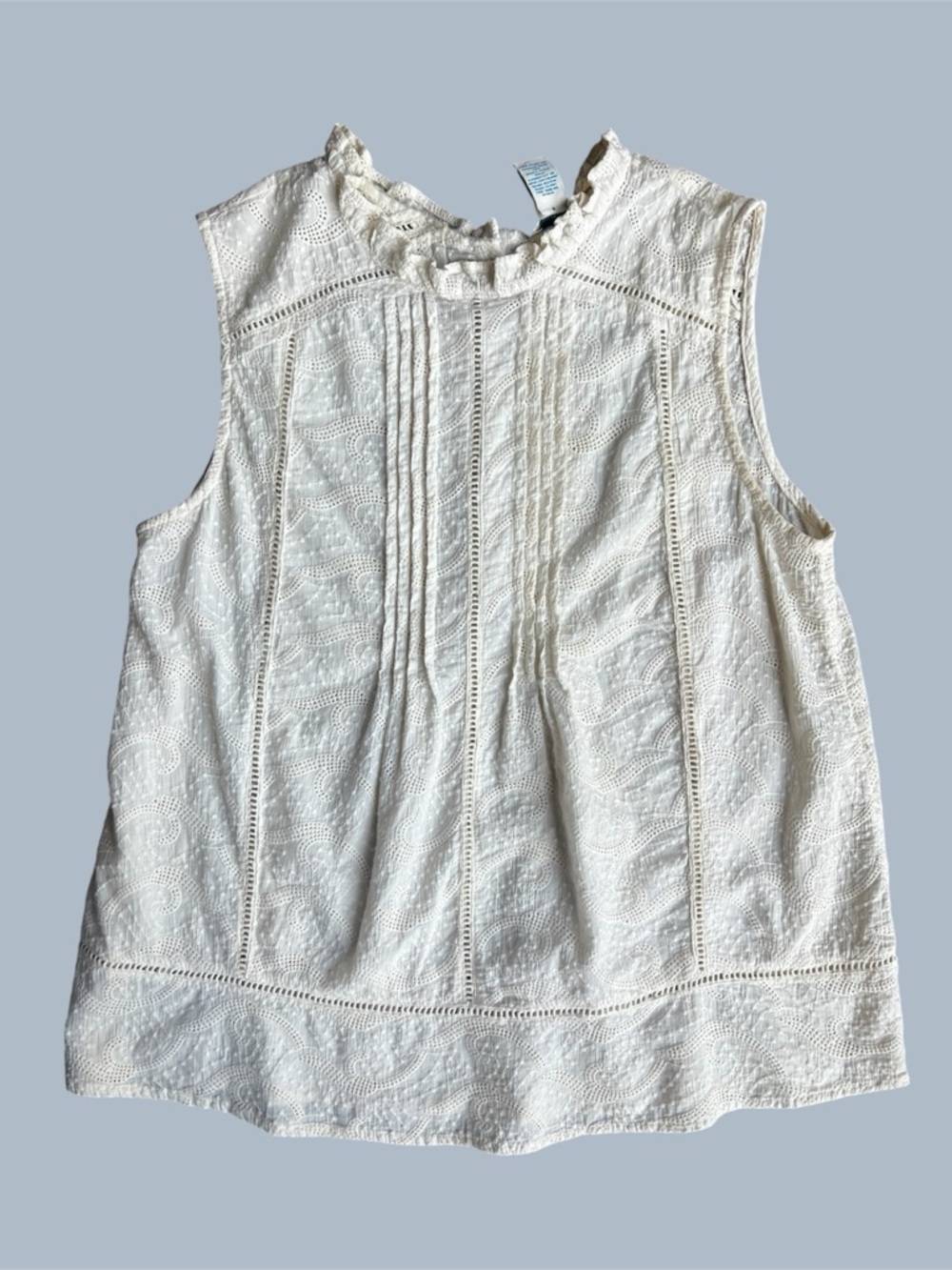 Sundance cream eyelet cotton tank